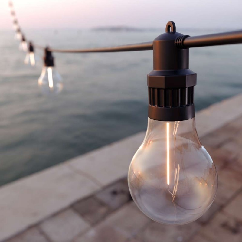  Edinburgh USB solcelle Festoon lyskæde (10 dekorative pærer)