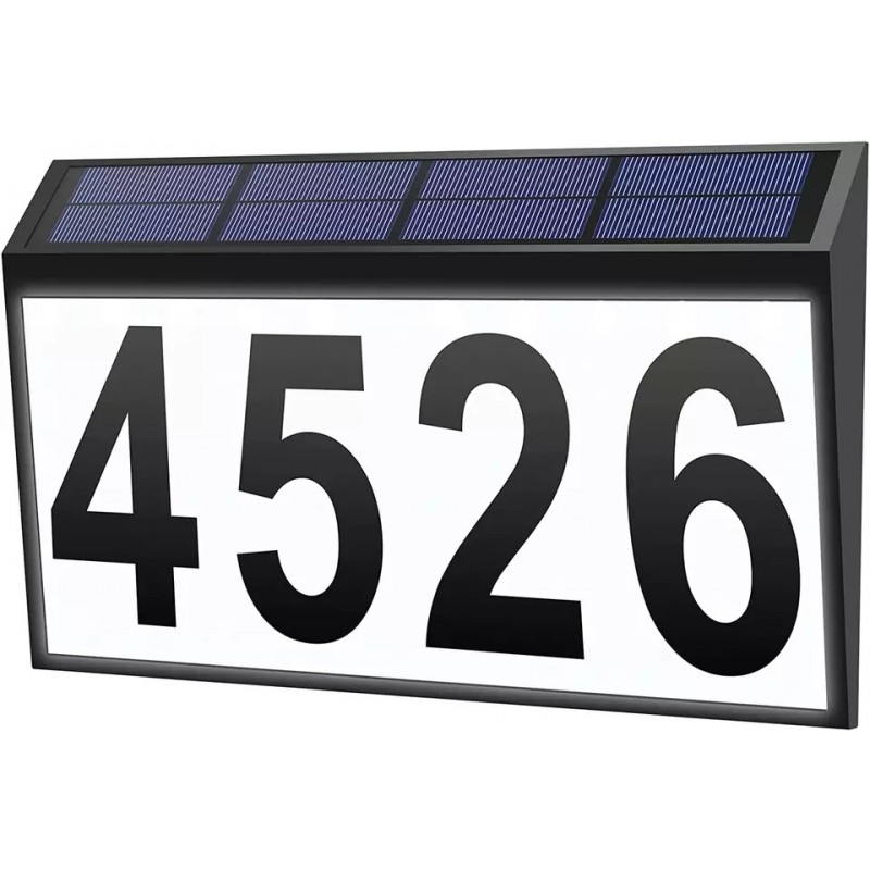 Arki solcelle husnummer med lys (sort)