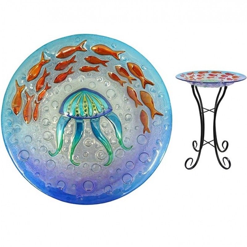 Fuglebad på fod "Gople og Fisk"