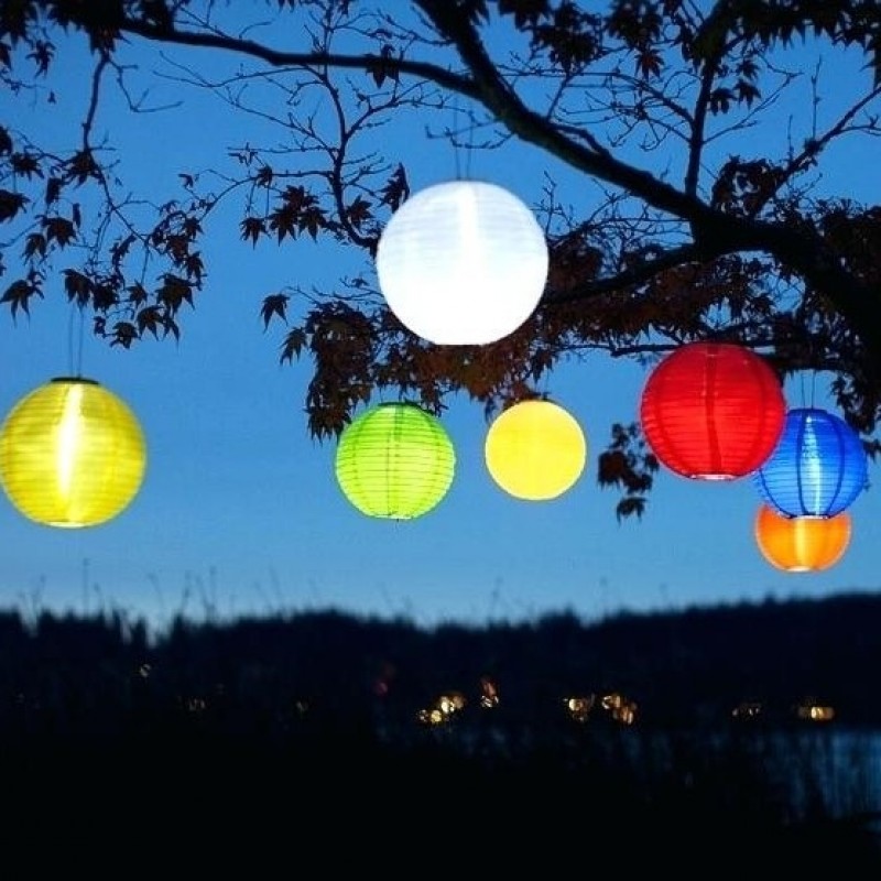 Solcelle papirlanterne - 20 cm