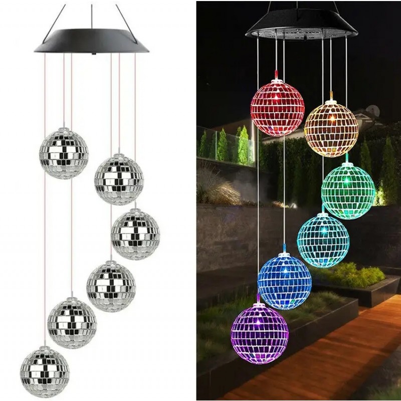 Solcelle uro med lysende discokugler