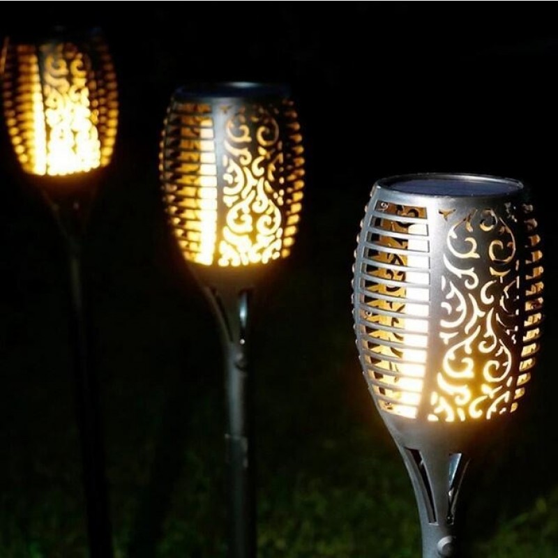 SunFlame solcelle fakkel med USB funktion (sæt af 2)