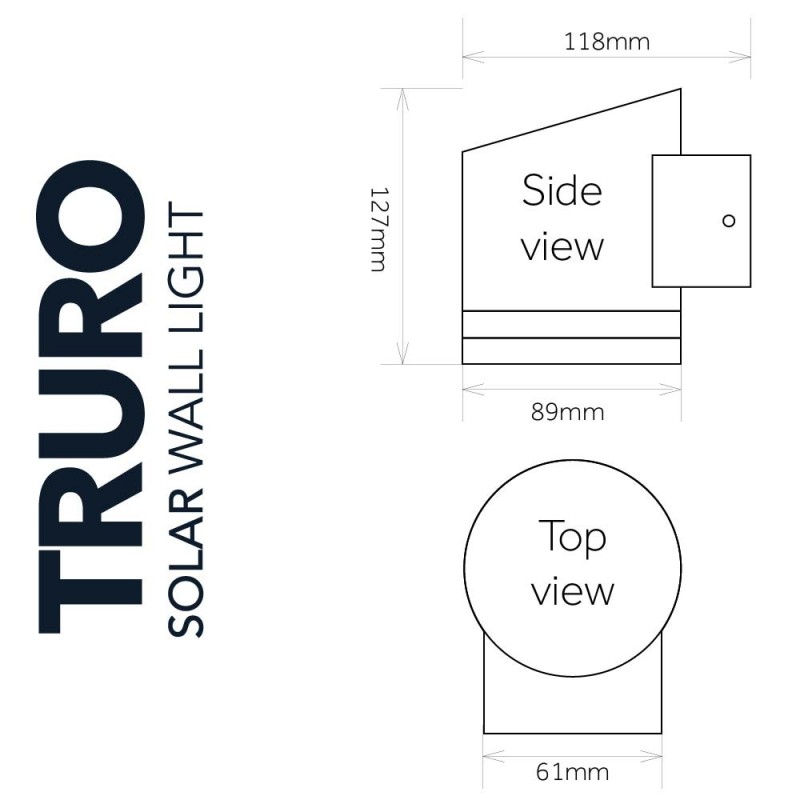 Truro Solcelle Sensorlampe (antracit)