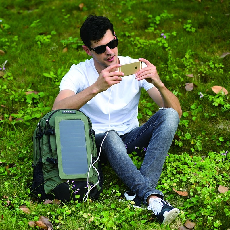 Eceen solcelle vandrerygsæk (sort, 6,5W)